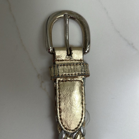 VTG Gold and silver tone braided leather belt (25 in) - Picture 6 of 7